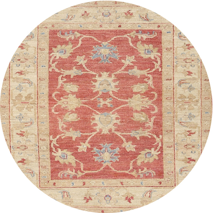 Round Traditional Brown Oriental Rug, tr1390