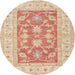 Square Machine Washable Traditional Brown Rug, wshtr1390