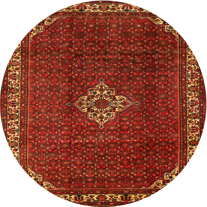 Round Traditional Mahogany Brown Persian Rug, tr1391