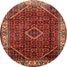 Square Machine Washable Traditional Tomato Red Rug, wshtr1392