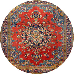 Square Machine Washable Traditional Dark Almond Brown Rug, wshtr1393