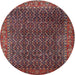 Round Traditional Saffron Red Persian Rug, tr1394