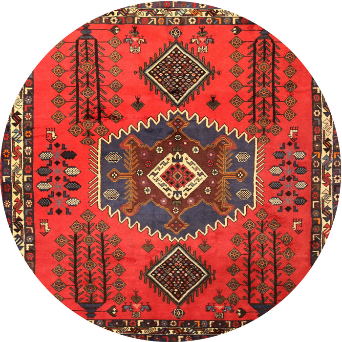 Round Traditional Sienna Brown Persian Rug, tr1396