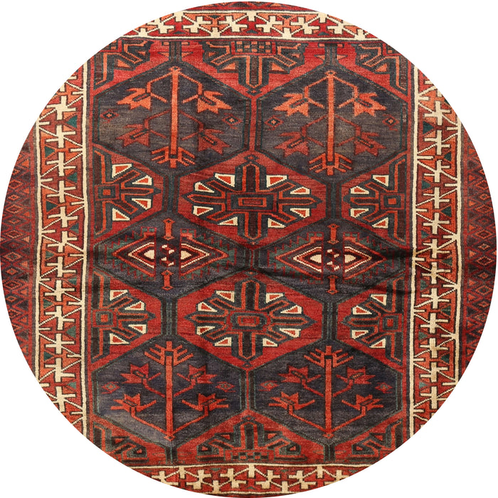 Round Traditional Red Persian Rug, tr1399