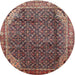 Round Traditional Orange Salmon Pink Persian Rug, tr139