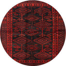 Square Machine Washable Traditional Night Red Rug, wshtr1400