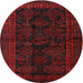 Square Machine Washable Traditional Night Red Rug, wshtr1400