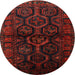 Round Traditional Bakers Brown Persian Rug, tr1401