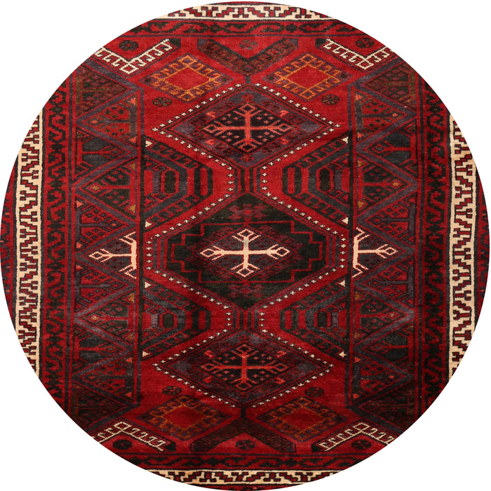 Round Traditional Red Persian Rug, tr1402