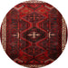 Round Traditional Red Persian Rug, tr1402