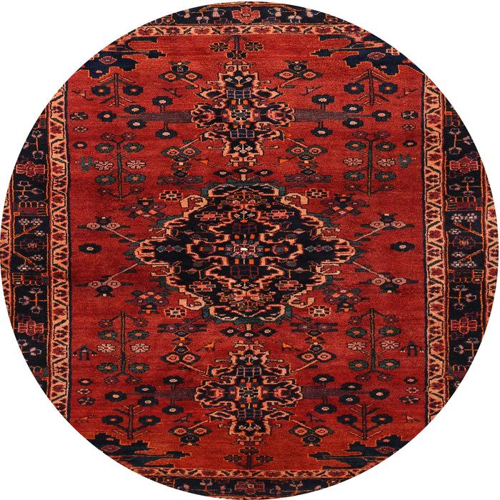 Round Traditional Red Persian Rug, tr1403