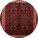 Square Machine Washable Traditional Tomato Red Rug, wshtr1404