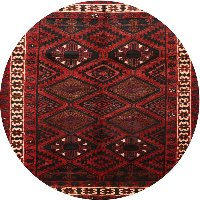 Round Traditional Red Persian Rug, tr1404