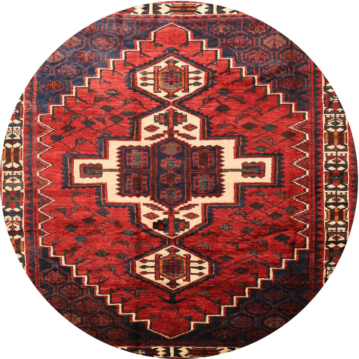 Round Traditional Sienna Brown Persian Rug, tr1412
