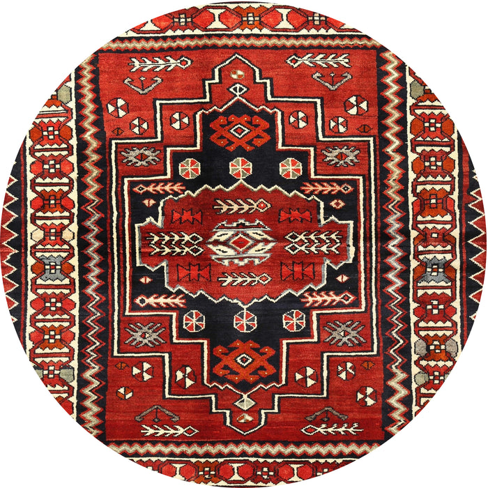 Round Traditional Dark Almond Brown Persian Rug, tr1415