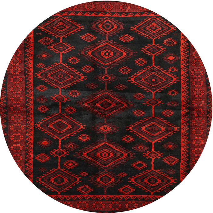 Round Traditional Red Persian Rug, tr1416
