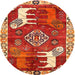 Square Machine Washable Traditional Red Rug, wshtr1417