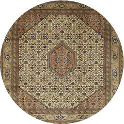Square Machine Washable Traditional Metallic Gold Rug, wshtr141