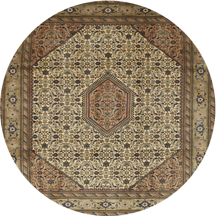 Square Machine Washable Traditional Metallic Gold Rug, wshtr141