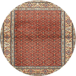 Square Machine Washable Traditional Tomato Red Rug, wshtr1422