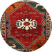 Round Traditional Red Persian Rug, tr1424