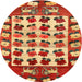 Square Machine Washable Traditional Red Rug, wshtr1425