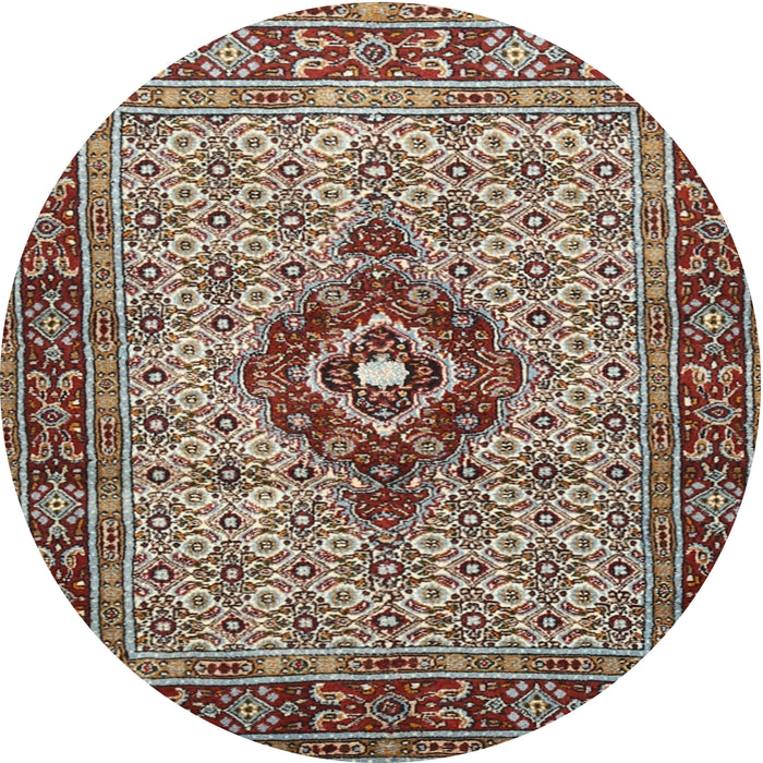 Square Machine Washable Traditional Light French Beige Brown Rug, wshtr1427