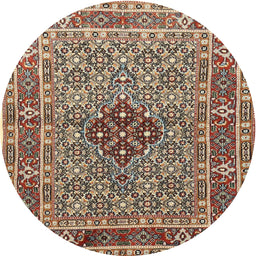 Square Machine Washable Traditional Light French Beige Brown Rug, wshtr1428