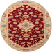 Round Traditional Red Medallion Rug, tr1432