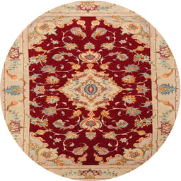 Square Machine Washable Traditional Red Rug, wshtr1432