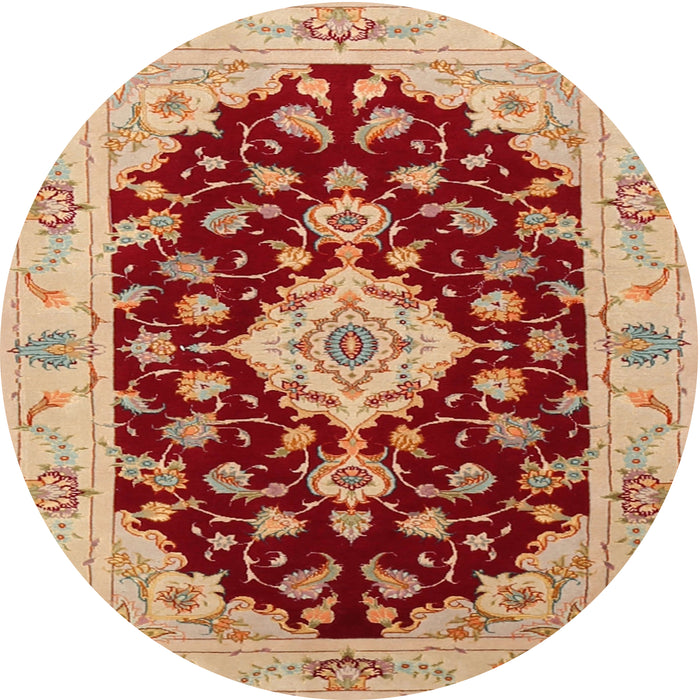 Square Machine Washable Traditional Red Rug, wshtr1432