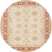 Square Machine Washable Traditional Deep Peach Orange Rug, wshtr1433