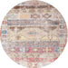 Round Traditional Desert Sand Beige Persian Rug, tr1434