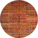 Square Machine Washable Traditional Orange Rug, wshtr1438