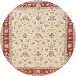 Round Traditional Deep Peach Orange Persian Rug, tr1446