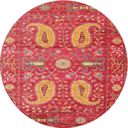 Square Machine Washable Traditional Red Rug, wshtr144