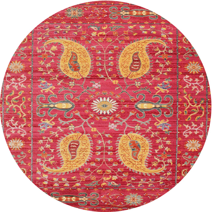 Square Machine Washable Traditional Red Rug, wshtr144