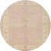 Round Traditional Brown Persian Rug, tr1451