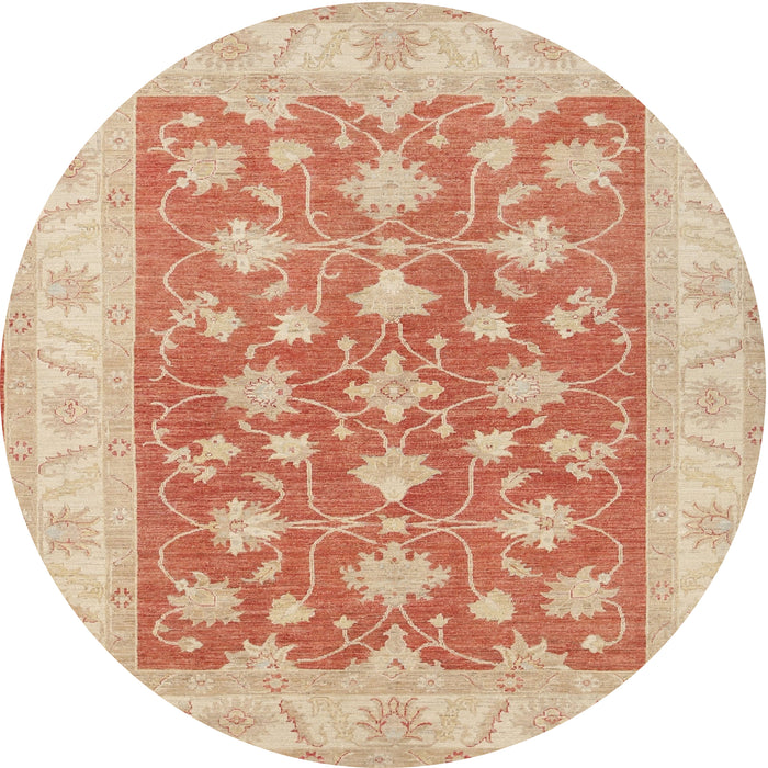 Round Traditional Brown Oriental Rug, tr1452