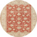 Round Traditional Brown Oriental Rug, tr1452
