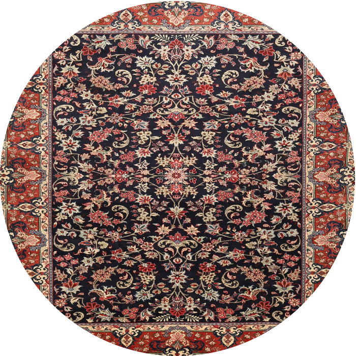 Round Traditional Camel Brown Persian Rug, tr1454