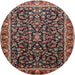 Round Traditional Camel Brown Persian Rug, tr1454