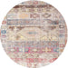 Round Traditional Desert Sand Beige Persian Rug, tr1457