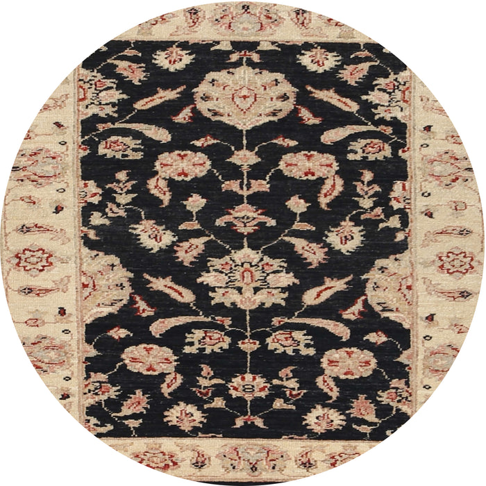 Round Traditional Dark Brown Persian Rug, tr1458