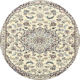 Round Traditional Khaki Green Persian Rug, tr1459