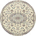 Round Traditional Khaki Green Persian Rug, tr1459