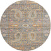 Round Traditional Dark Almond Brown Persian Rug, tr145