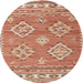 Square Machine Washable Traditional Sandy Brown Rug, wshtr1461