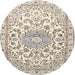 Round Traditional Rose Purple Persian Rug, tr1462