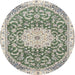 Round Traditional Tan Brown Gold Medallion Rug, tr1463